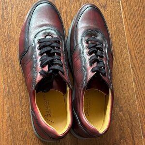 New Bacco Bucci Men’s Burgundy Leather Lace-Up Sneakers